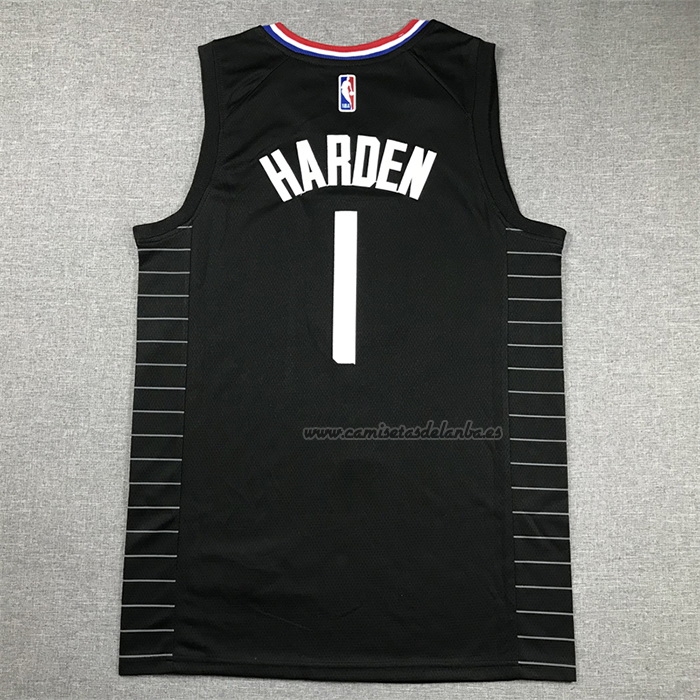 Camiseta Los Angeles Clippers James Harden NO 1 Statement 2021-22 Negro